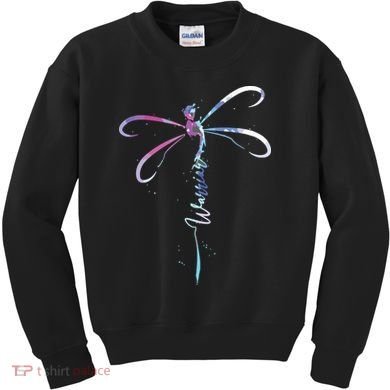 Dragonfly Warrior Semicolon Suicide Prevention Awareness Kids Sweatshirt