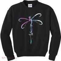 Dragonfly Warrior Semicolon Suicide Prevention Awareness Kids Sweatshirt thumb 0