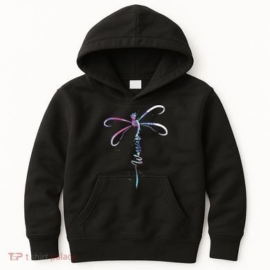 Dragonfly Warrior Semicolon Suicide Prevention Awareness Kids Hoodie