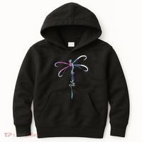Dragonfly Warrior Semicolon Suicide Prevention Awareness Kids Hoodie thumb 0