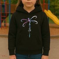 Dragonfly Warrior Semicolon Suicide Prevention Awareness Kids Hoodie thumb 3