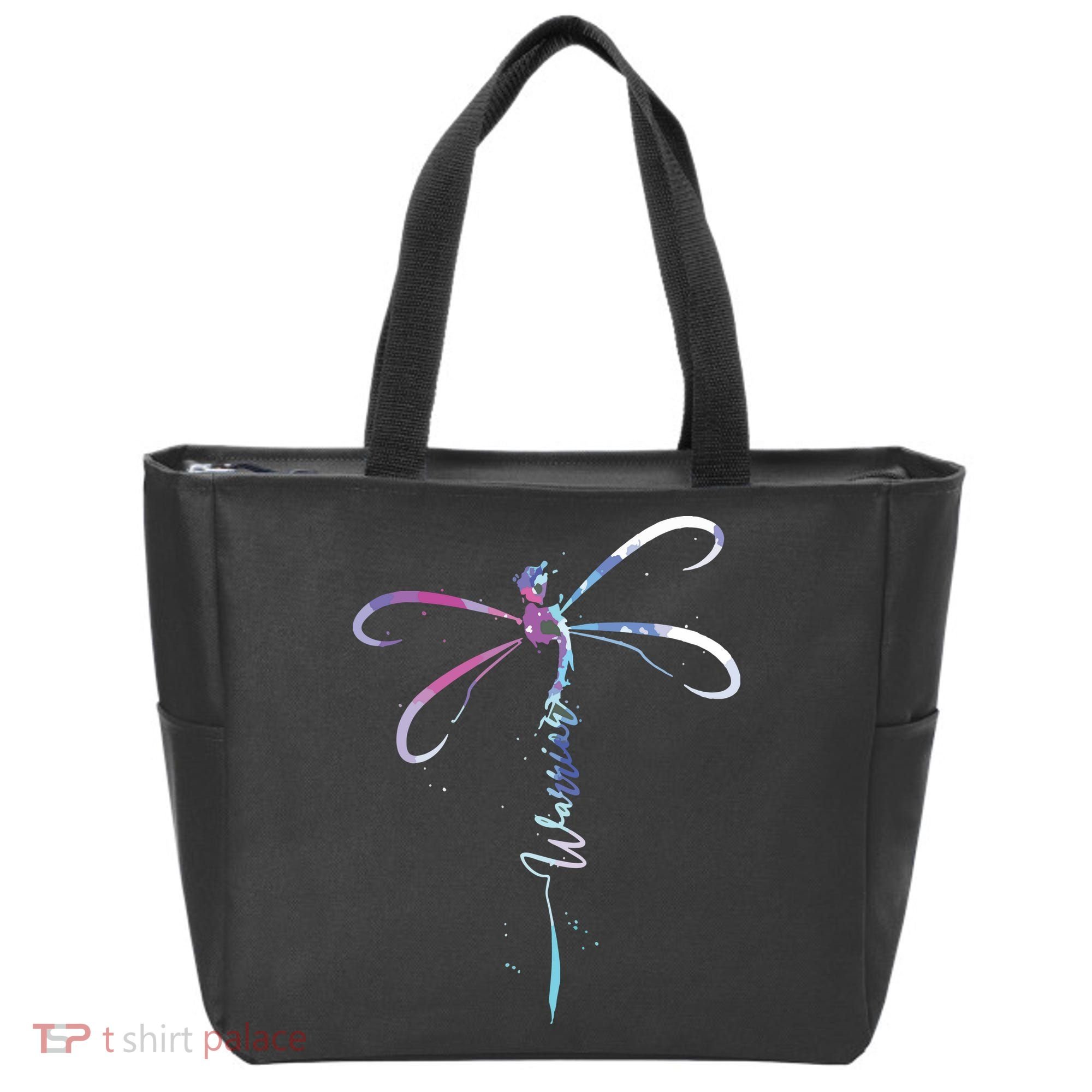 Dragonfly Warrior Semicolon Suicide Prevention Awareness Tote Bag