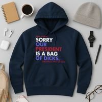 Dear World Sorry Our President Is A Bag Of Dicks Hoodie thumb 3