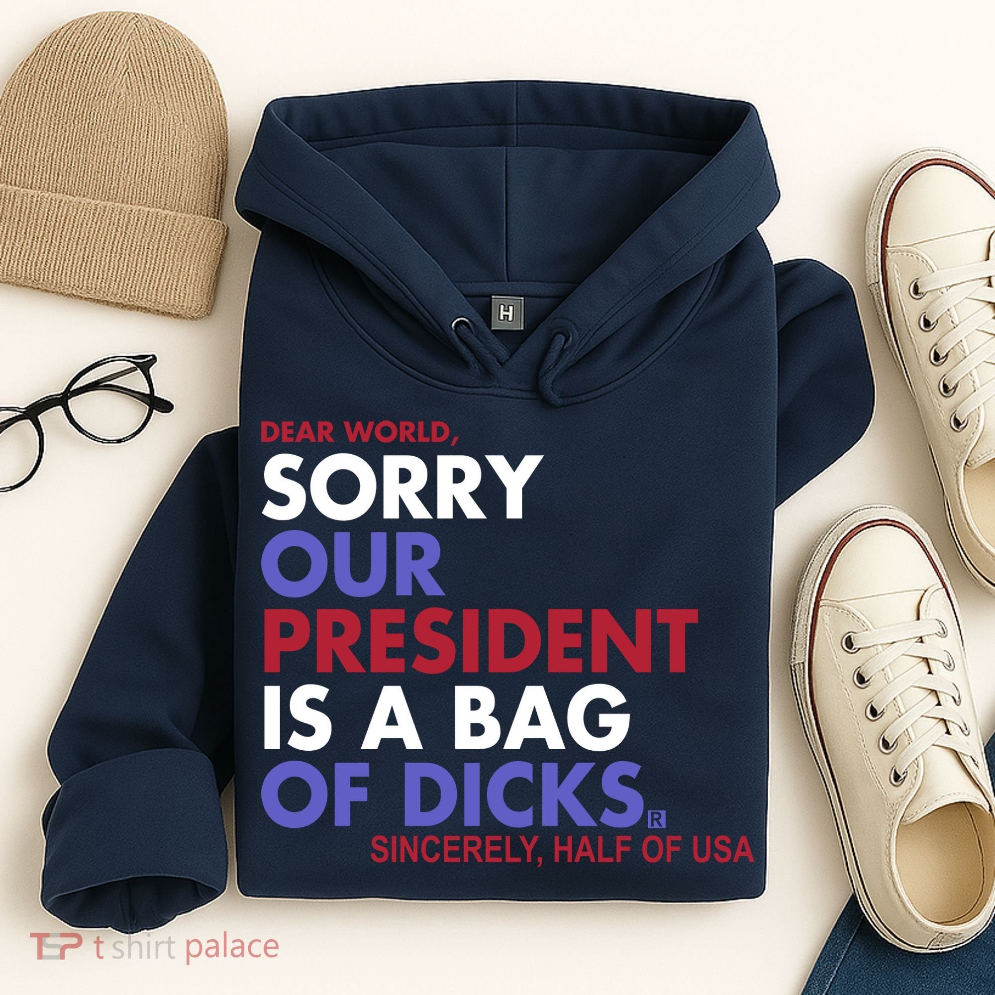 Dear World Sorry Our President Is A Bag Of Dicks Hoodie