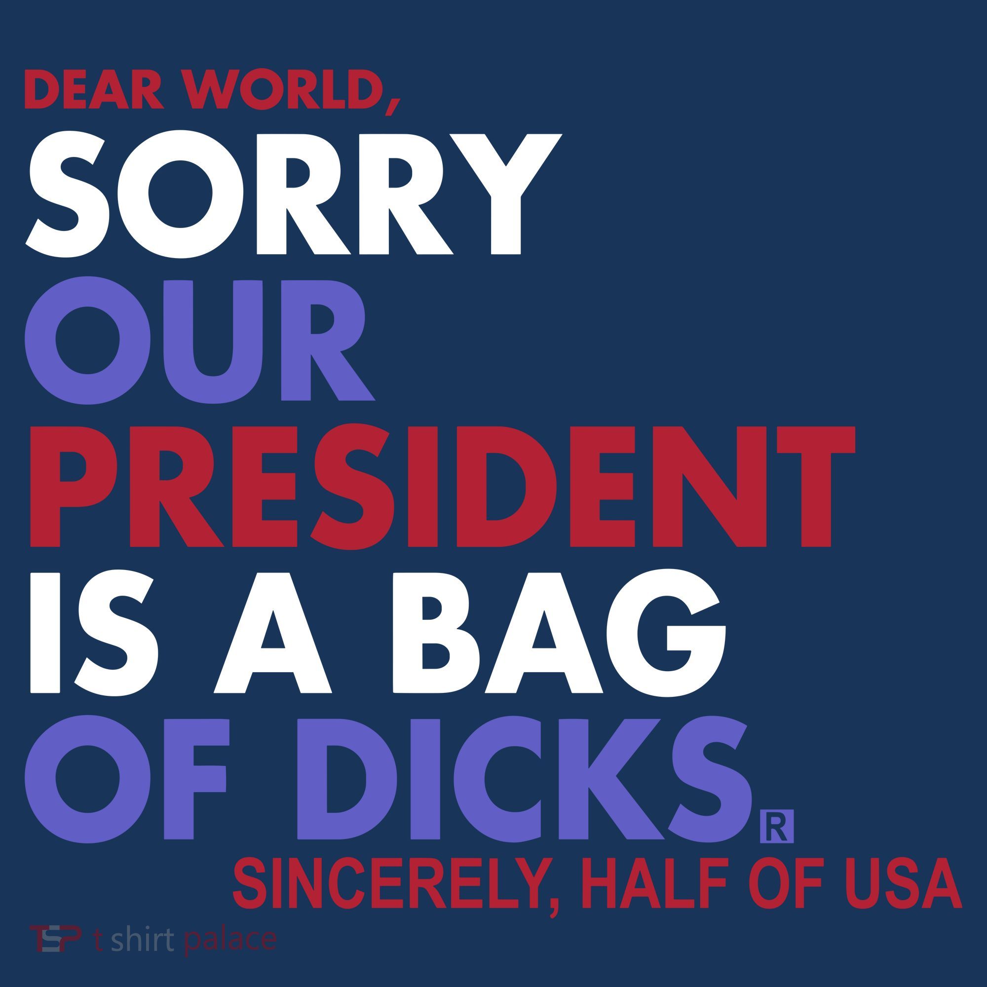 Dear World Sorry Our President Is A Bag Of Dicks Long Sleeve Shirt