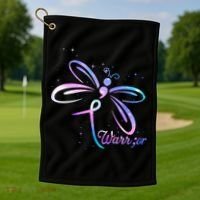 Dragonfly Warrior Suicide Prevention Awareness Golf Towel thumb 1