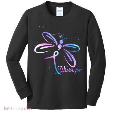 Dragonfly Warrior Suicide Prevention Awareness Kids Long Sleeve Shirt