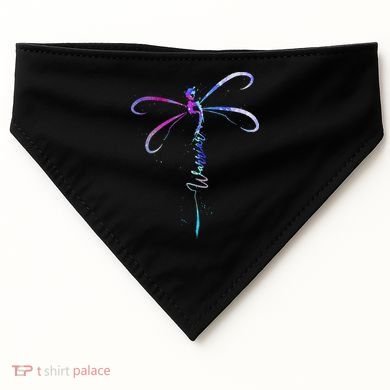 Dragonfly Warrior Semicolon Suicide Prevention Awareness USA-Made Doggie Bandana