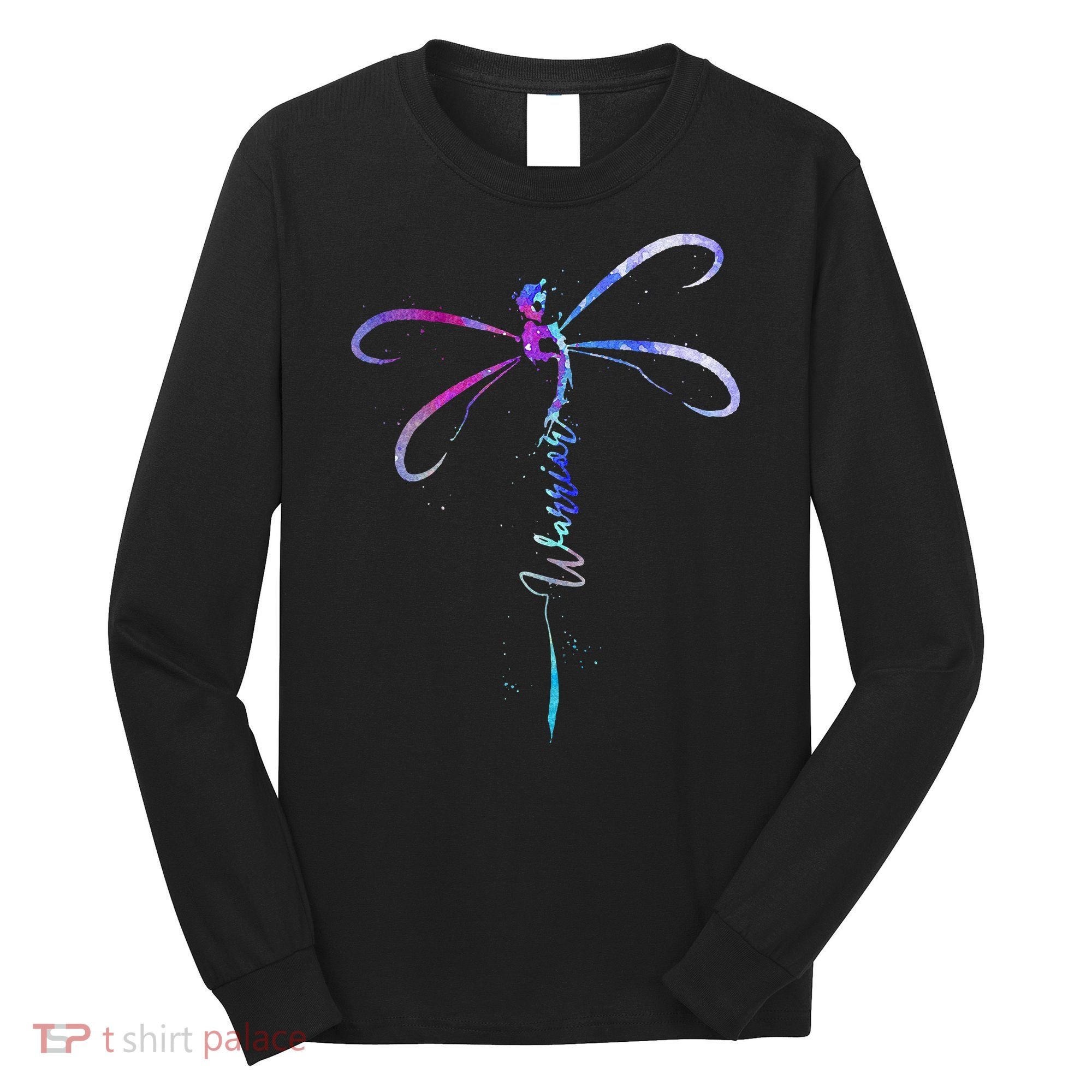 Dragonfly Warrior Semicolon Suicide Prevention Awareness Long Sleeve Shirt