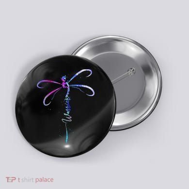 Dragonfly Warrior Semicolon Suicide Prevention Awareness Button