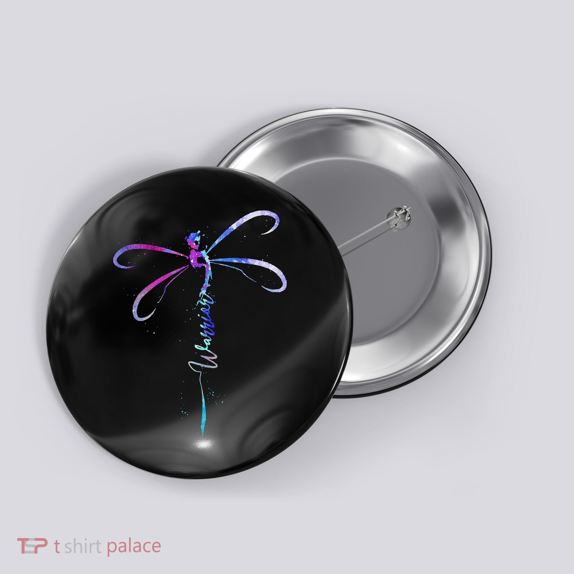 Dragonfly Warrior Semicolon Suicide Prevention Awareness Button