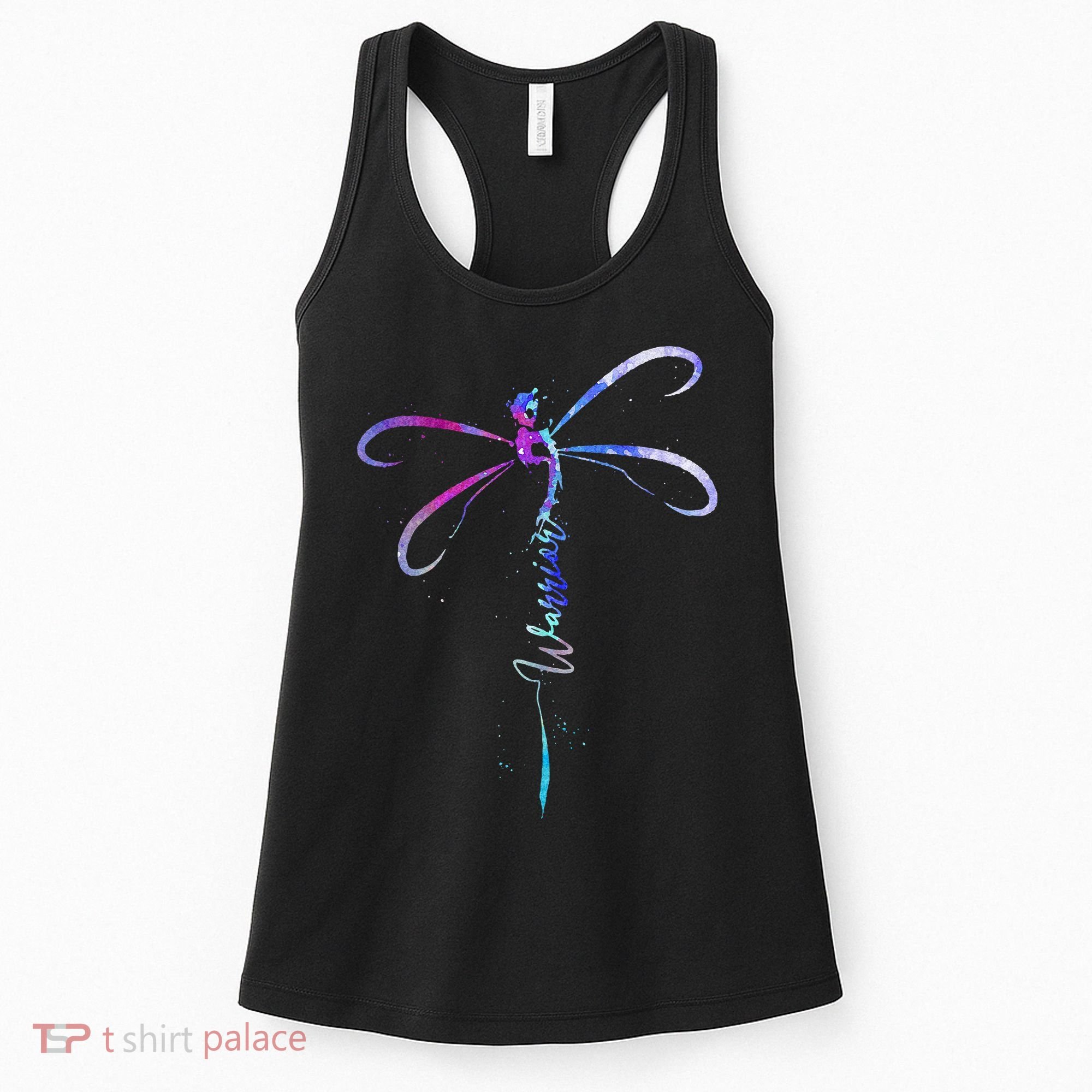 Dragonfly Warrior Semicolon Suicide Prevention Awareness Women's Tank Top