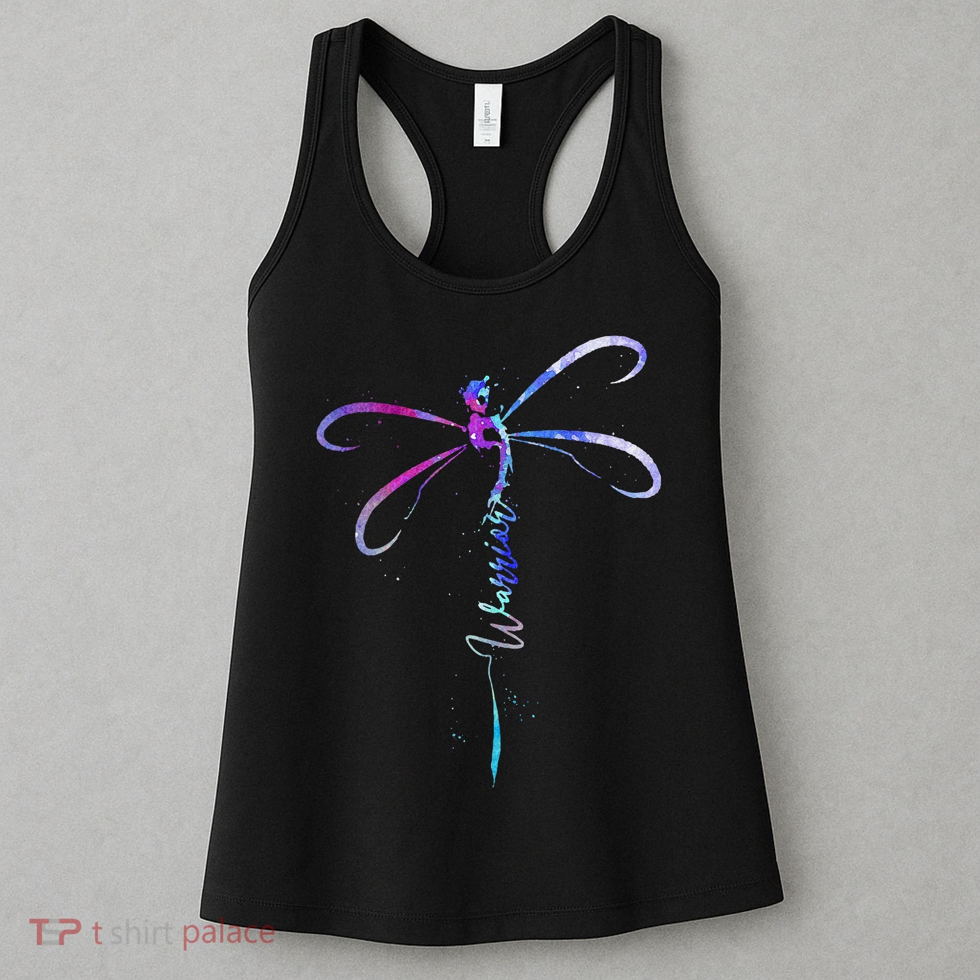 Dragonfly Warrior Semicolon Suicide Prevention Awareness Women's Tank Top