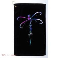 Dragonfly Warrior Semicolon Suicide Prevention Awareness Golf Towel thumb 0