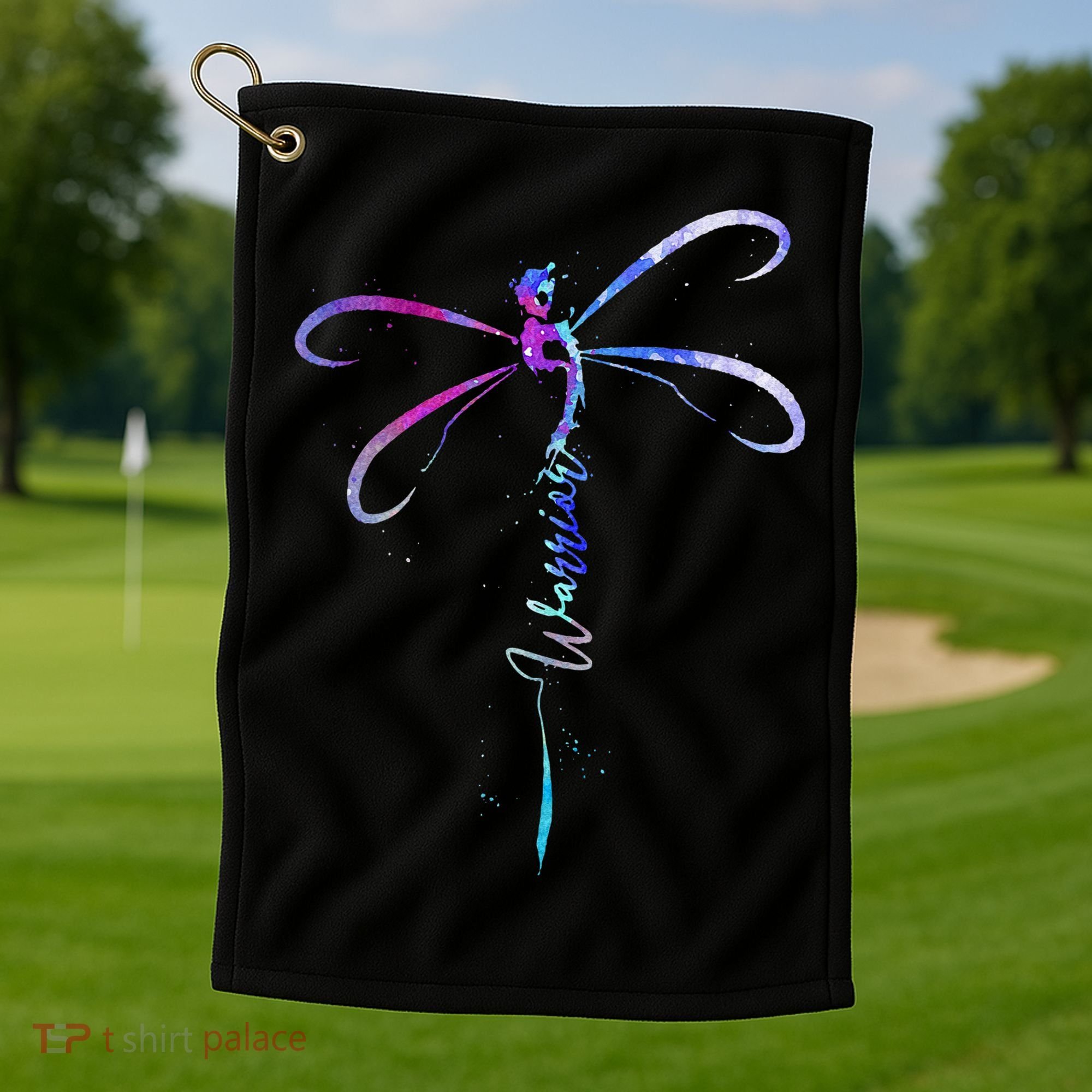 Dragonfly Warrior Semicolon Suicide Prevention Awareness Golf Towel