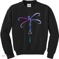 Dragonfly Warrior Semicolon Suicide Prevention Awareness Kids Sweatshirt thumb 0