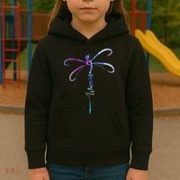 Dragonfly Warrior Semicolon Suicide Prevention Awareness Kids Hoodie thumb 3