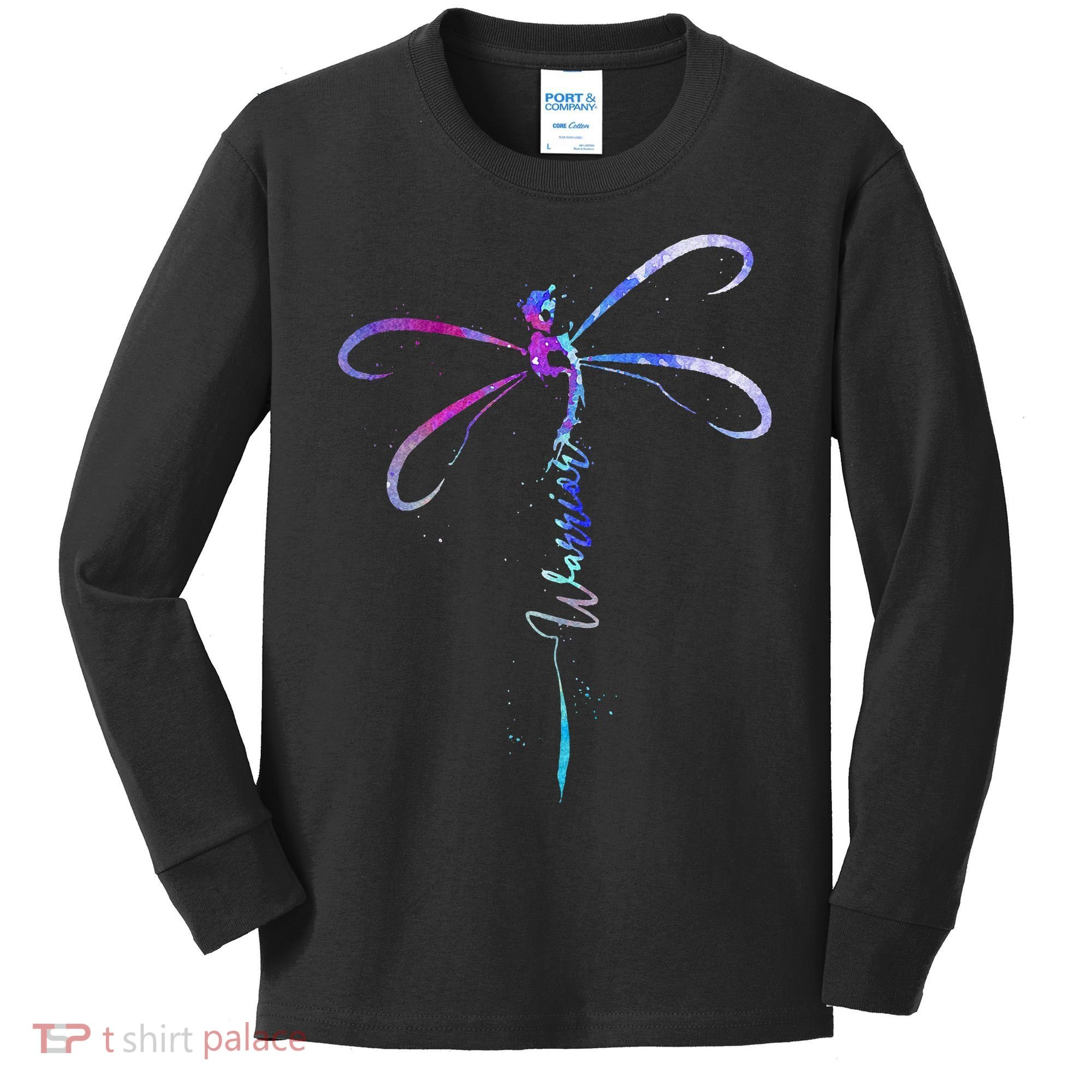 Dragonfly Warrior Semicolon Suicide Prevention Awareness Kids Long Sleeve Shirt