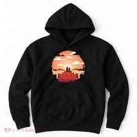 Dog Watching Sunset Hoodie thumb 0