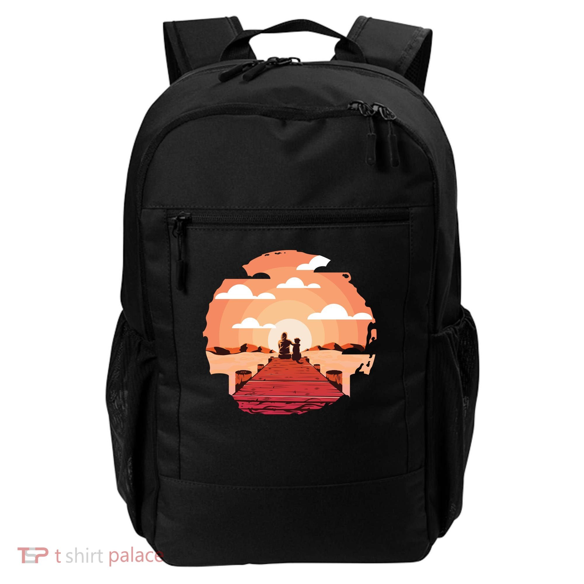 Dog Watching Sunset Backpack