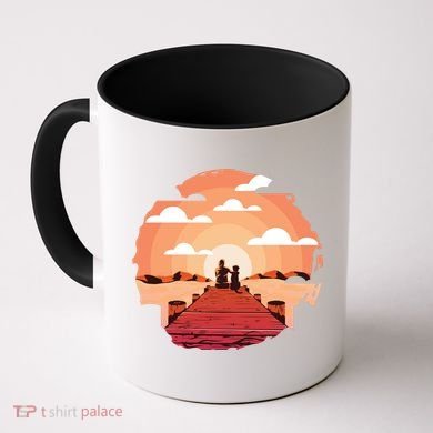 Dog Watching Sunset Coffee Mug