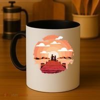 Dog Watching Sunset Coffee Mug thumb 4