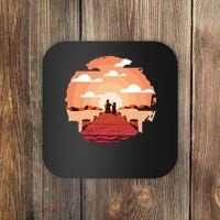Dog Watching Sunset Coaster thumb 0
