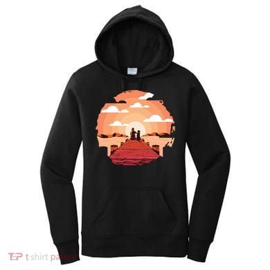 Dog Watching Sunset Women's Hoodie