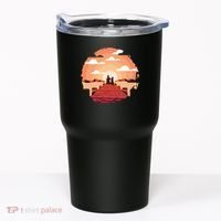 Dog Watching Sunset Tumbler thumb 0