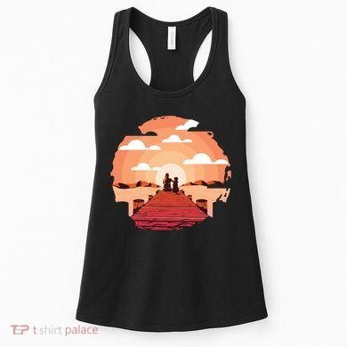 Dog Watching Sunset Women's Tank Top