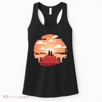Dog Watching Sunset Women's Tank Top thumb 0