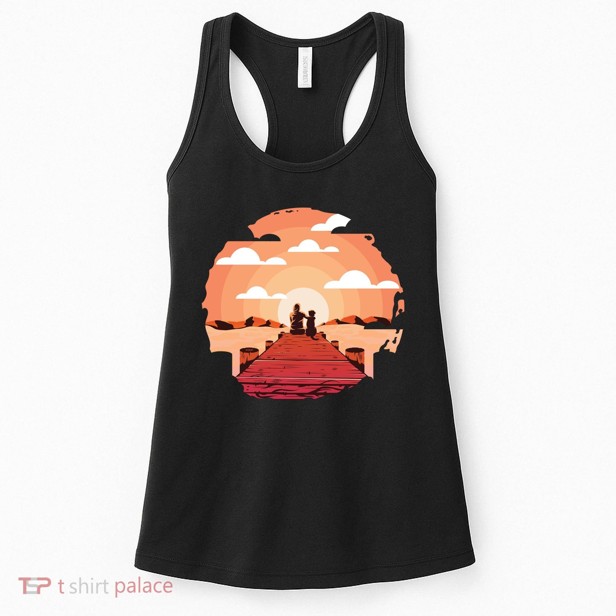 Dog Watching Sunset Women's Tank Top