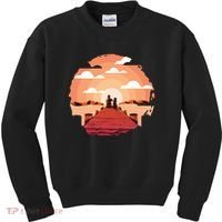 Dog Watching Sunset Kids Sweatshirt thumb 0