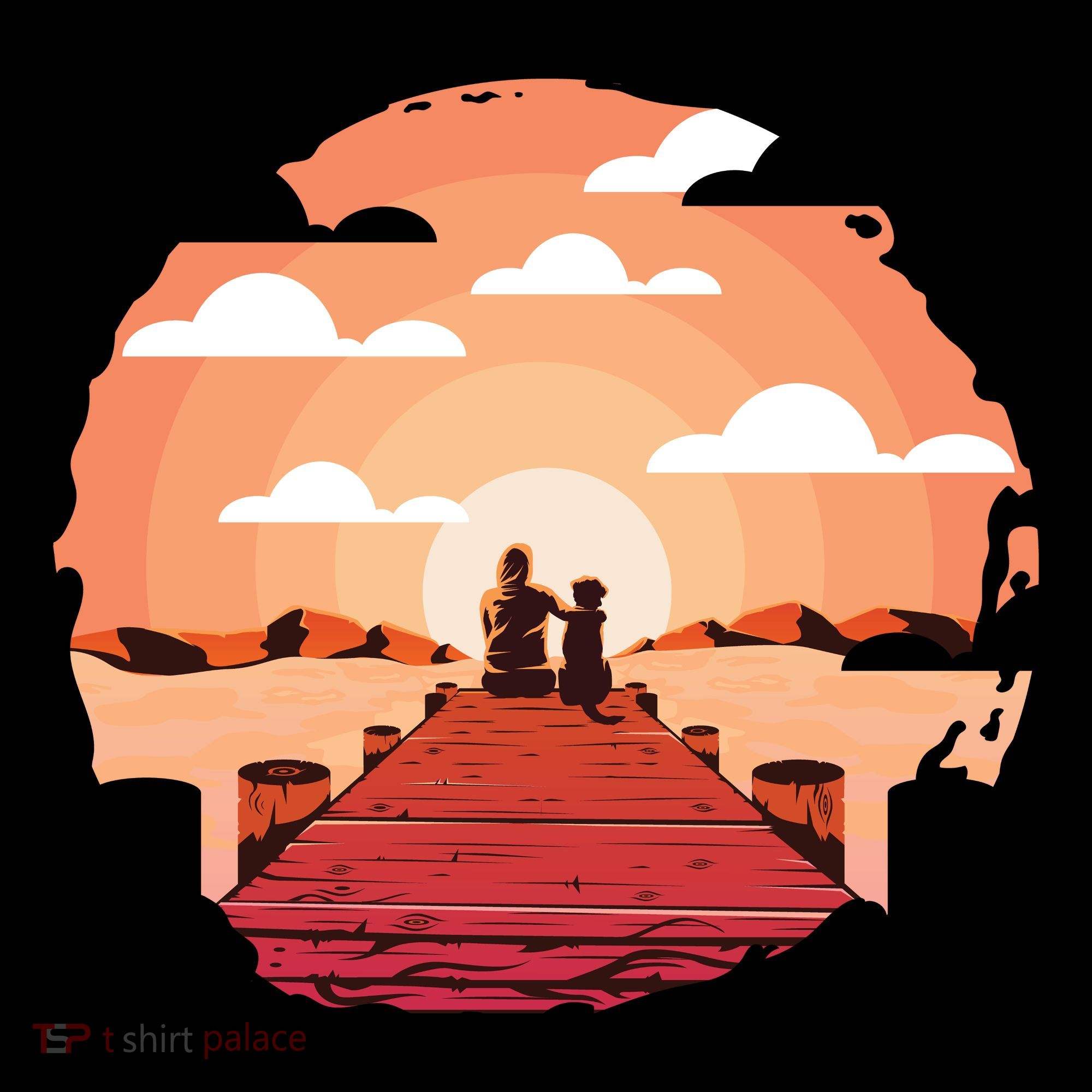 Dog Watching Sunset Kids Sweatshirt