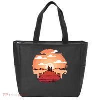 Dog Watching Sunset Tote Bag thumb 0