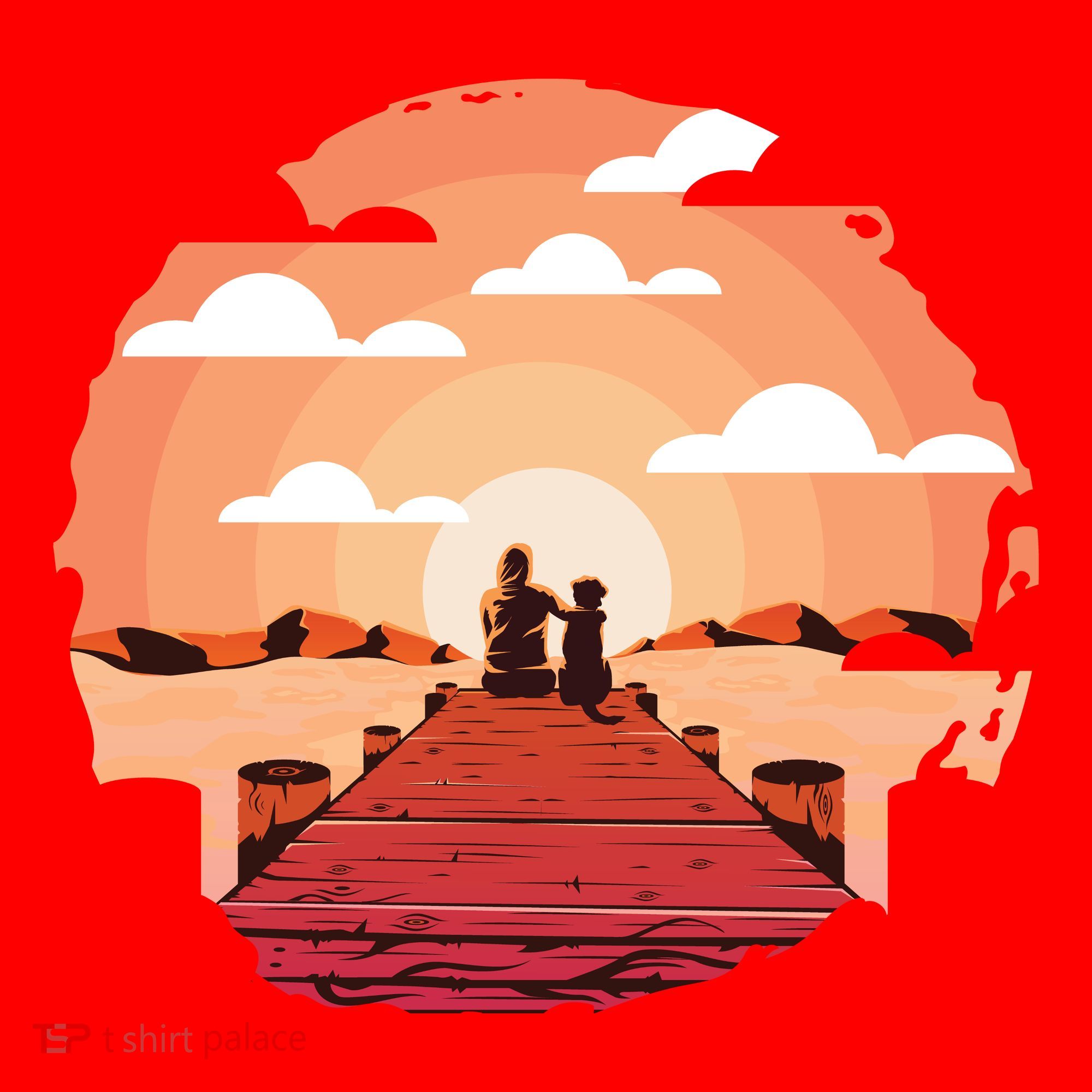 Dog Watching Sunset Santa Hat