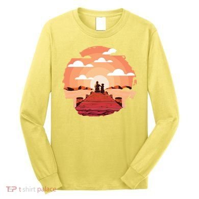 Dog Watching Sunset Long Sleeve Shirt