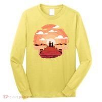 Dog Watching Sunset Long Sleeve Shirt thumb 0
