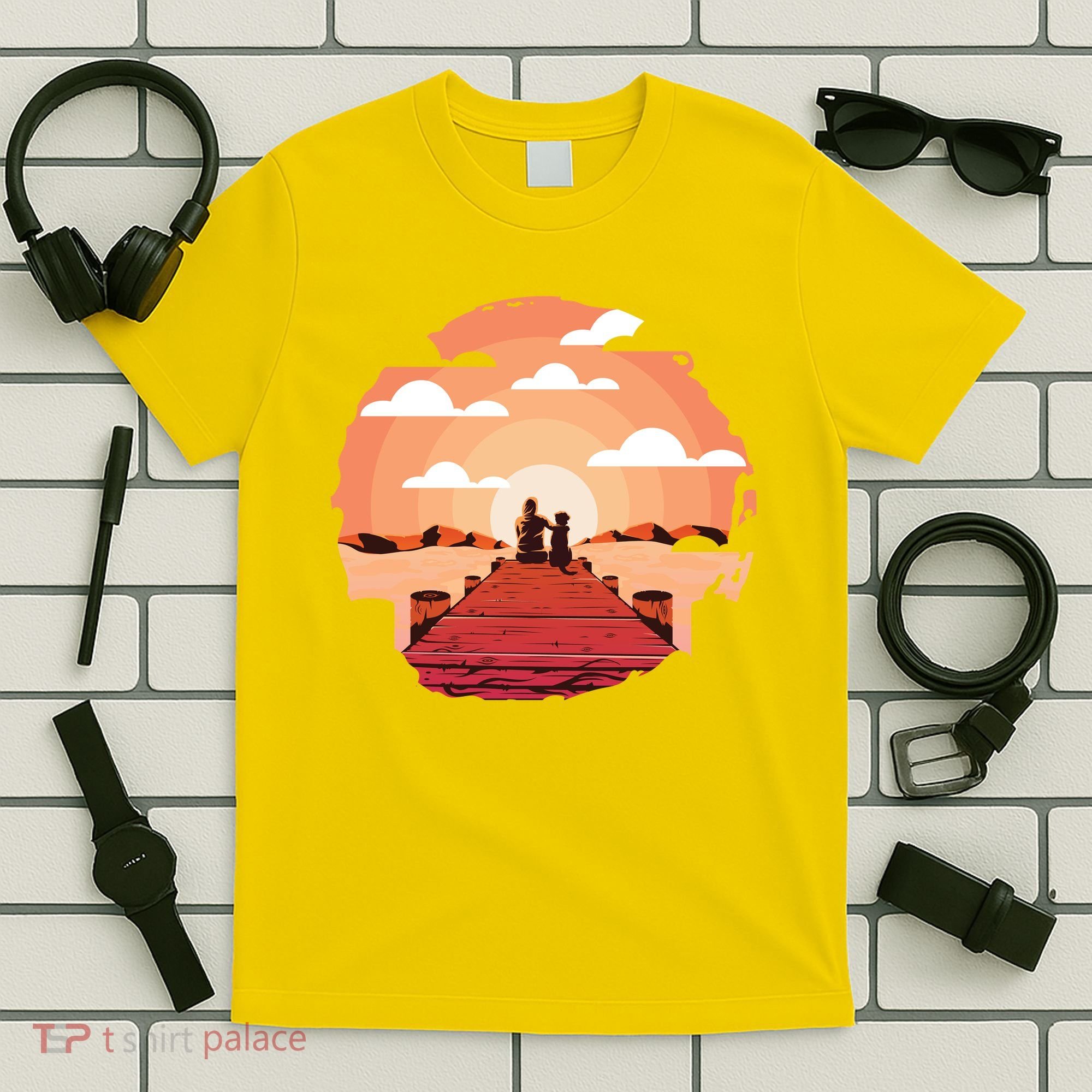 Dog Watching Sunset T-Shirt