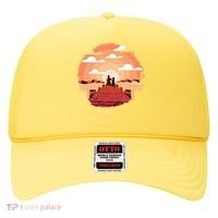 Dog Watching Sunset Hat thumb 0