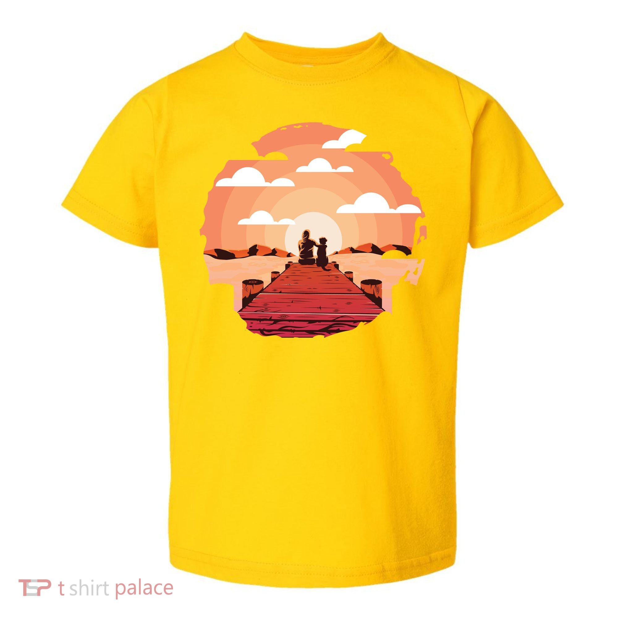 Dog Watching Sunset Toddler T-Shirt