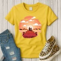 Dog Watching Sunset Women's T-Shirt thumb 3