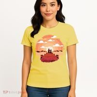 Dog Watching Sunset Women's T-Shirt thumb 4