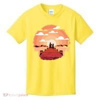 Dog Watching Sunset Kids T-Shirt thumb 0