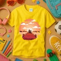 Dog Watching Sunset Kids T-Shirt thumb 3