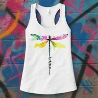 Dragonfly Warrior Semicolon Suicide Prevention Awareness Women's Tank Top thumb 3
