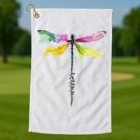 Dragonfly Warrior Semicolon Suicide Prevention Awareness Golf Towel thumb 1