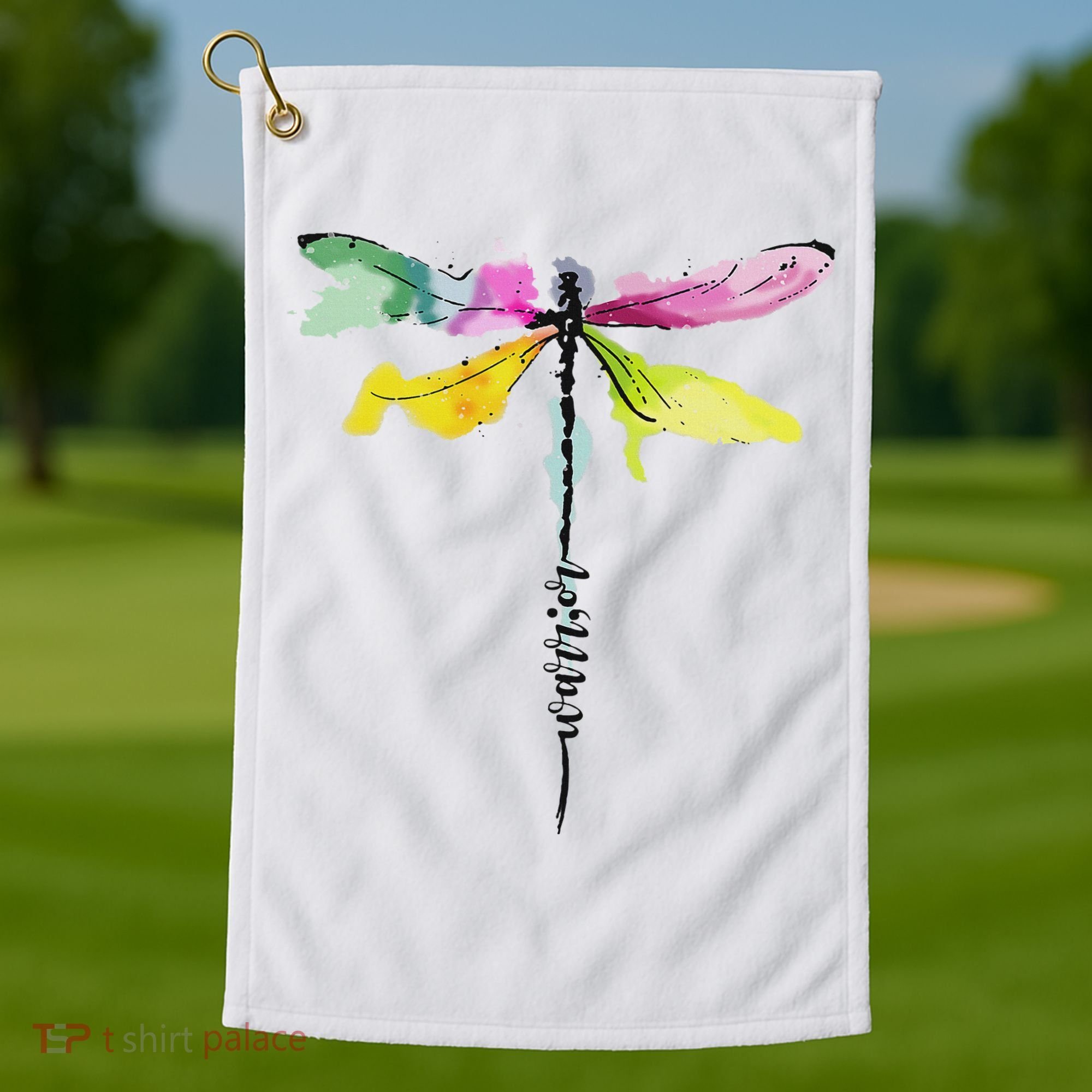 Dragonfly Warrior Semicolon Suicide Prevention Awareness Golf Towel