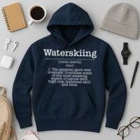 Definition Water Ski Skiing Waterskiing Waves Boat Hoodie thumb 3