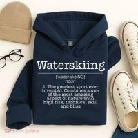 Definition Water Ski Skiing Waterskiing Waves Boat Hoodie thumb 4